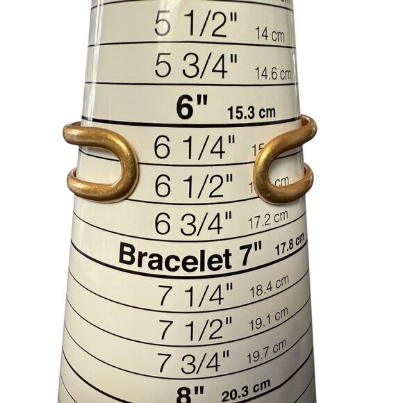 Madewell Gold-Tone Cuff Bracelet Faux Marble Faux Pearl Accents Adjustable Fit - Picture 6 of 10